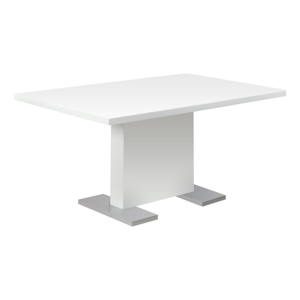 Dining Table, 60 Rectangular, Kitchen, Dining Room, Glossy White Laminate. Picture 1