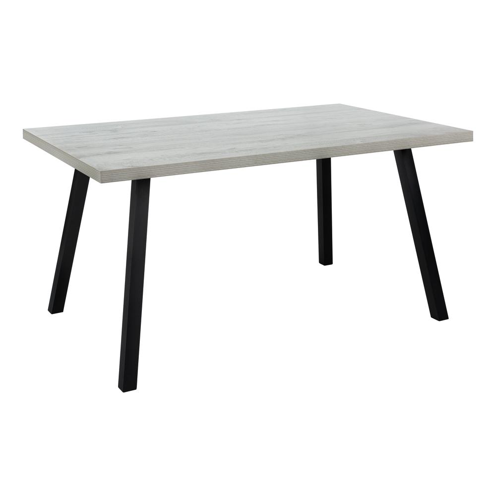 Dining Table, 60 Rectangular, Kitchen, Dining Room, Grey Laminate, Black. Picture 1