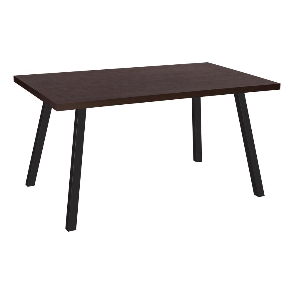 Dining Table, 60 Rectangular, Kitchen, Dining Room, Brown Laminate, Black. Picture 1