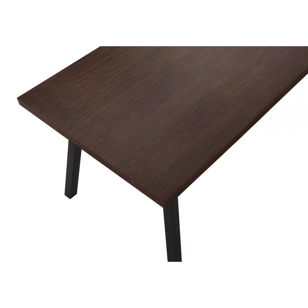 Dining Table, 60 Rectangular, Kitchen, Dining Room, Brown Laminate, Black. Picture 4