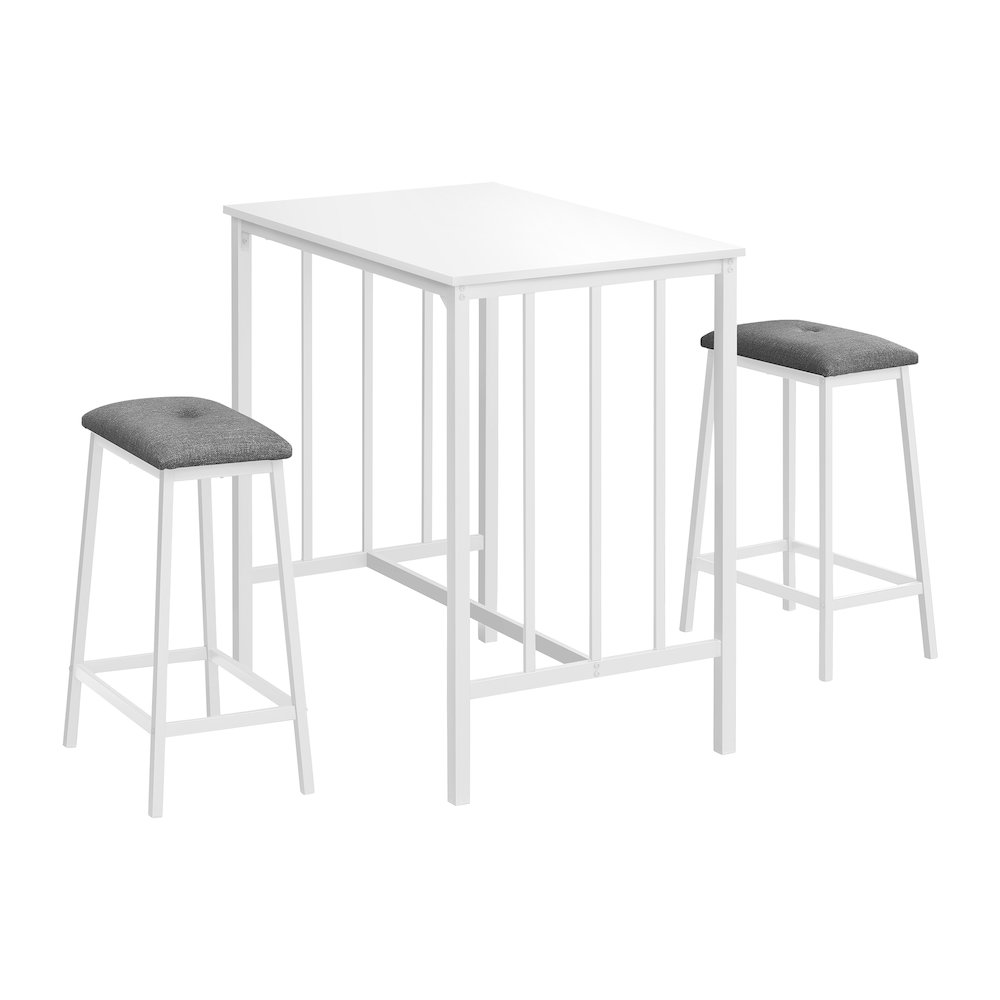 Contemporary Dining Set in White,Grey color. Picture 1