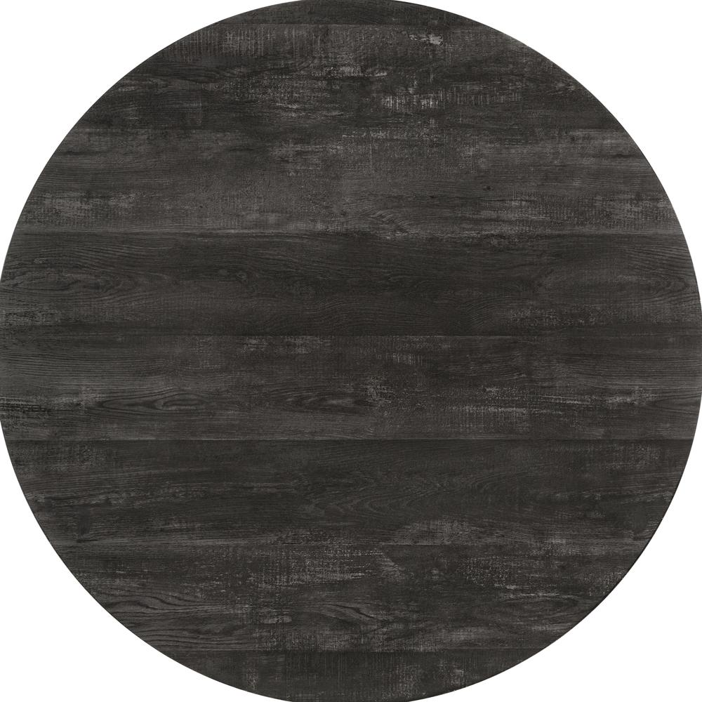 Dining Table, 48 Round, Small, Kitchen, Dining Room, Black Laminate, Black. Picture 3