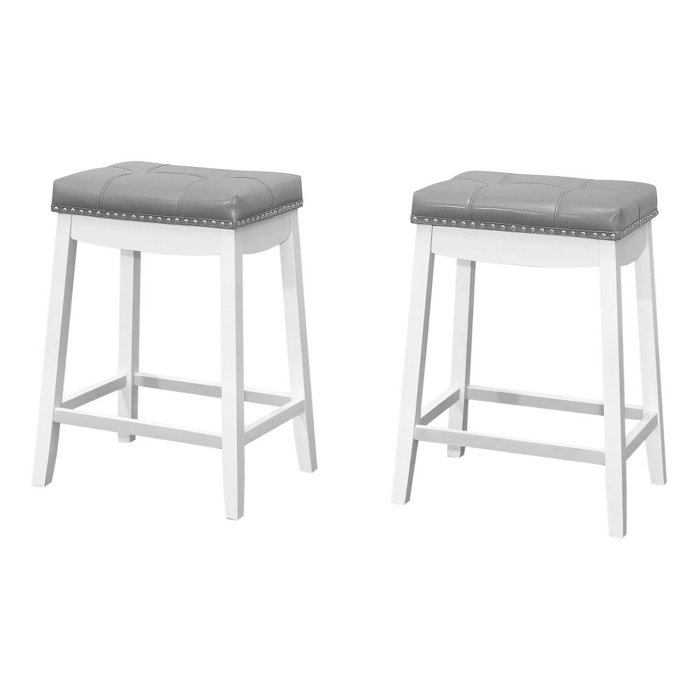 Bar Stool, Set Of 2, Counter Height, Saddle Seat, Kitchen. Picture 1