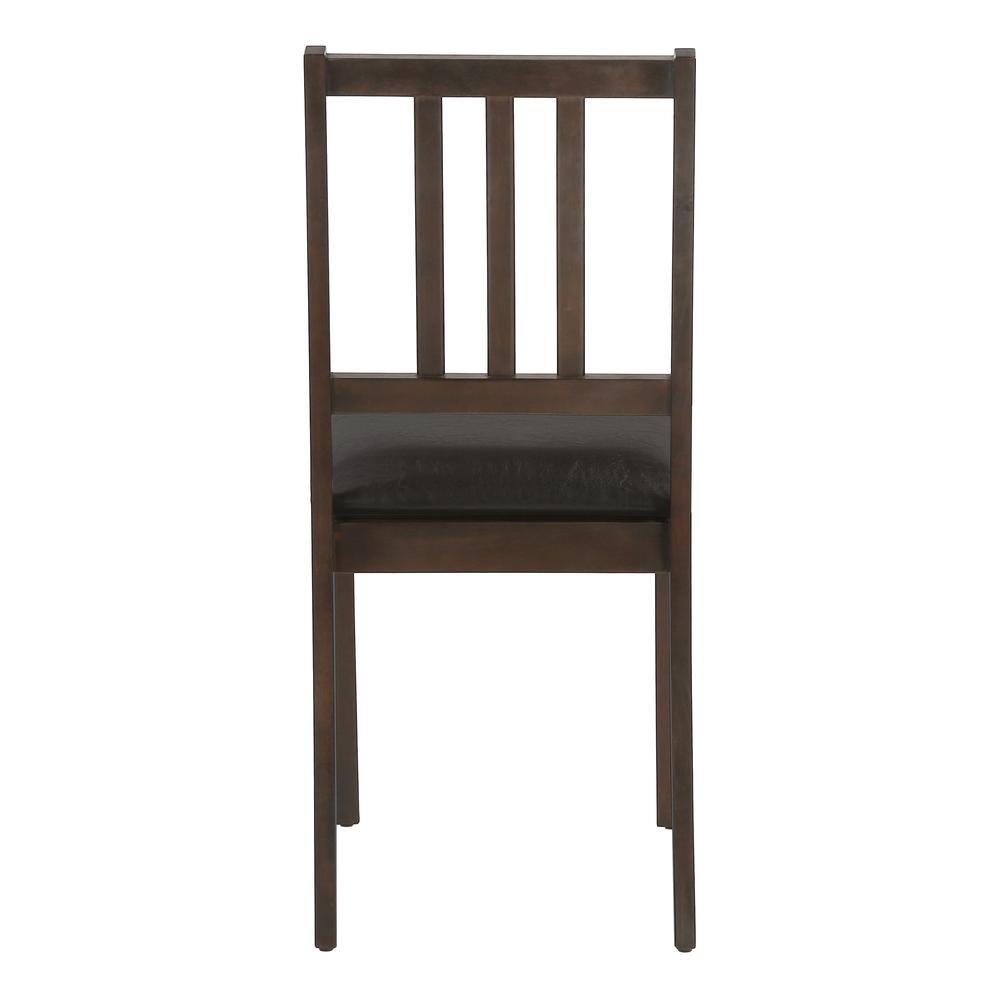 Dining Chair, Set Of 2, Side, Upholstered, Kitchen, Dining Room, Brown Leather. Picture 5
