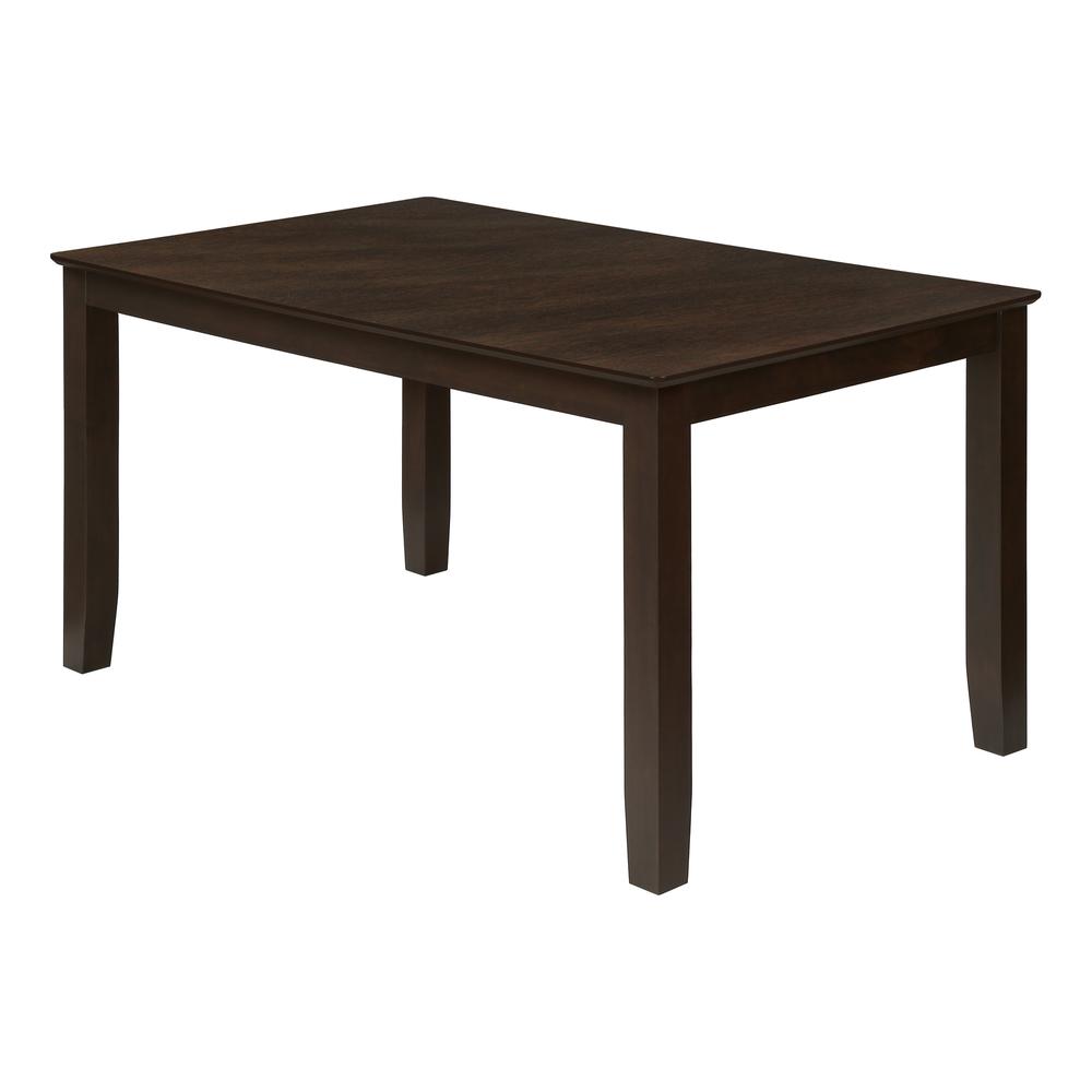 ="Dining Table, 60"" Rectangular, Dining Room, Kitchen, Brown Veneer, Transitio. Picture 1