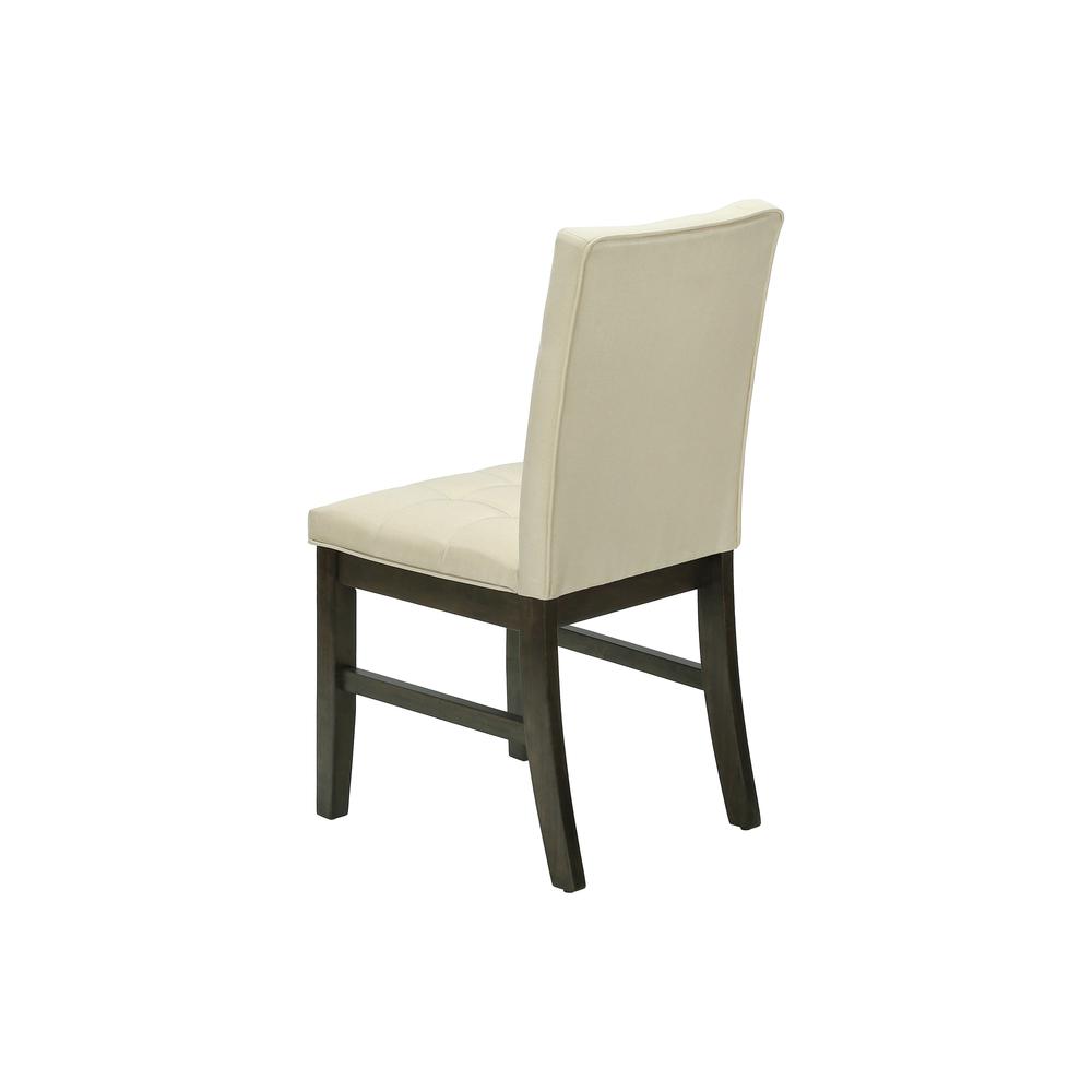 Dining Chair, 37 Height, Set Of 2, Upholstered, Dining Room, Kitchen, Cream Fab. Picture 4