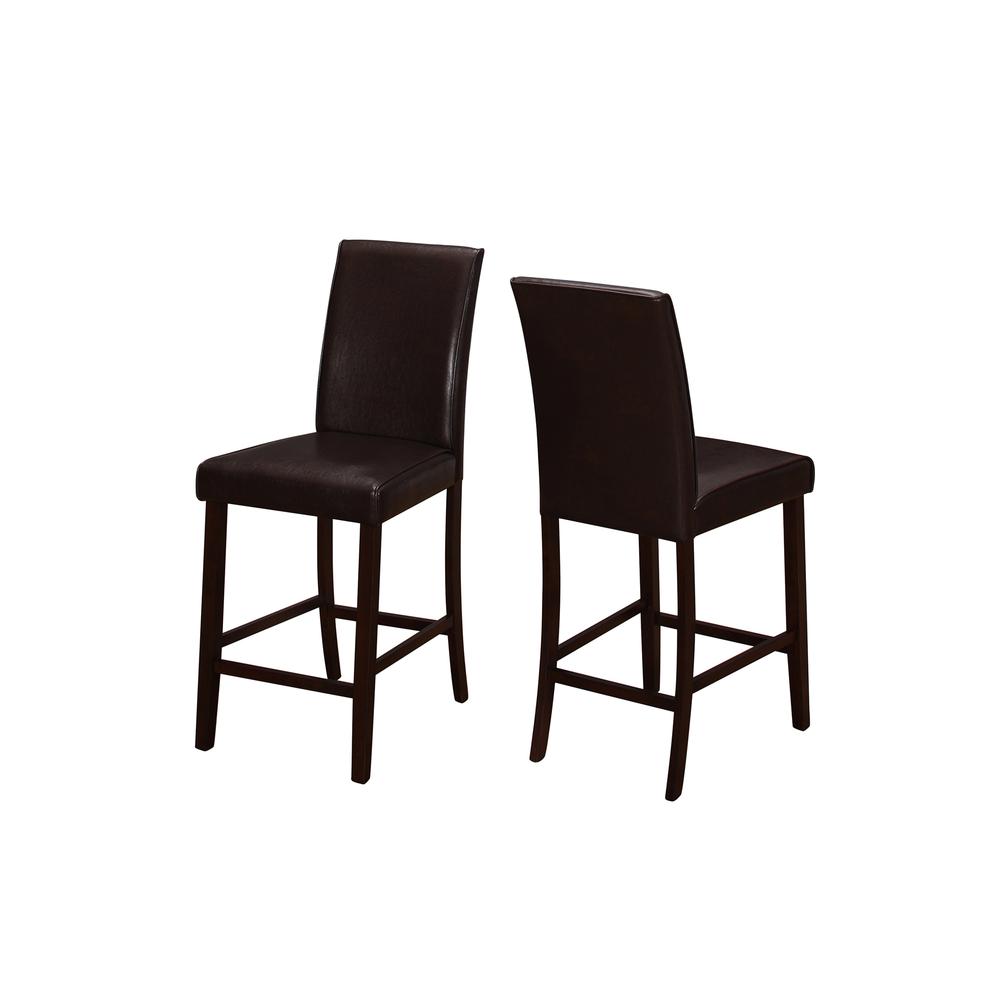 Dining Chair, Set Of 2, Counter Height, Upholstered, Kitchen, Dining Room. Picture 1