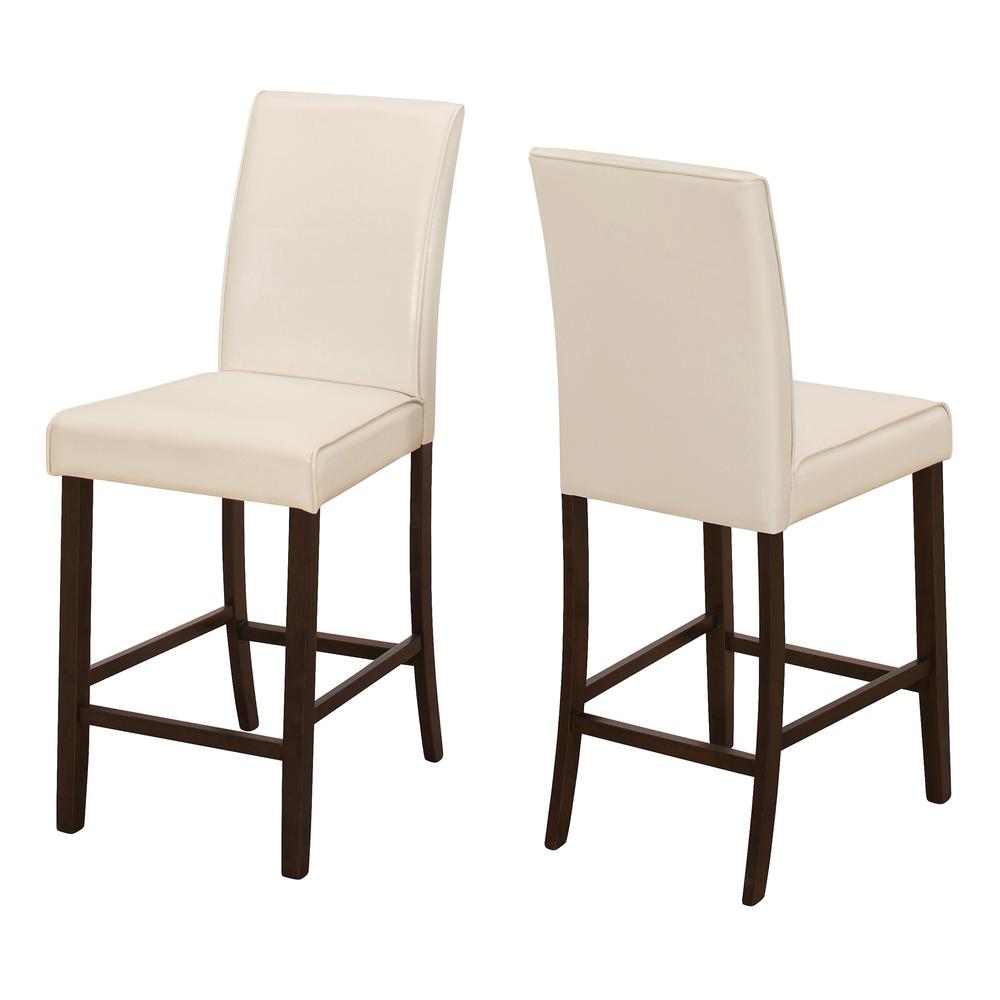 Dining Chair, Set Of 2, Counter Height, Upholstered, Kitchen, Dining Room. Picture 1