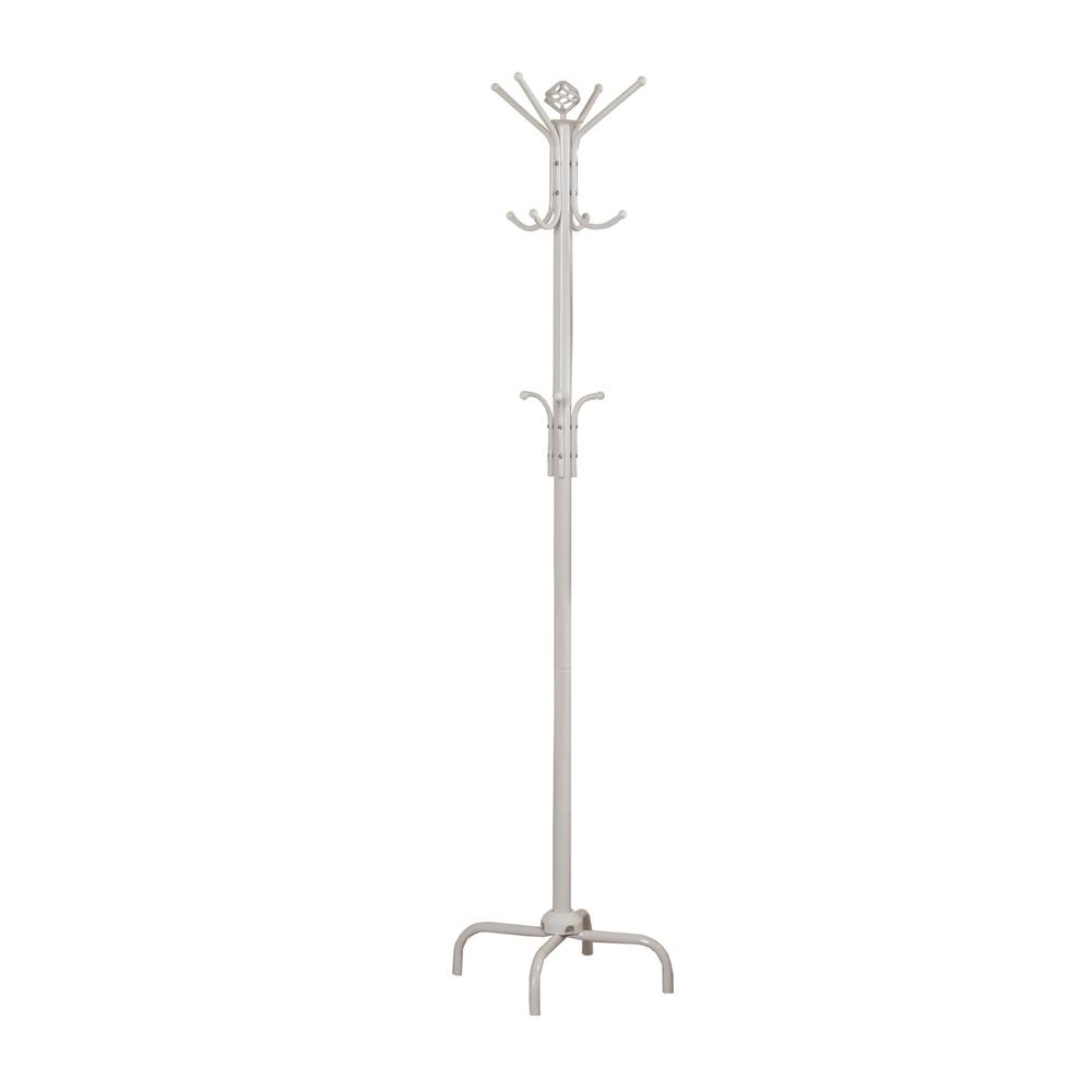 Coat Rack, Hall Tree, Free Standing, 12 Hooks, Entryway, 70H, Bedroom, White. Picture 1