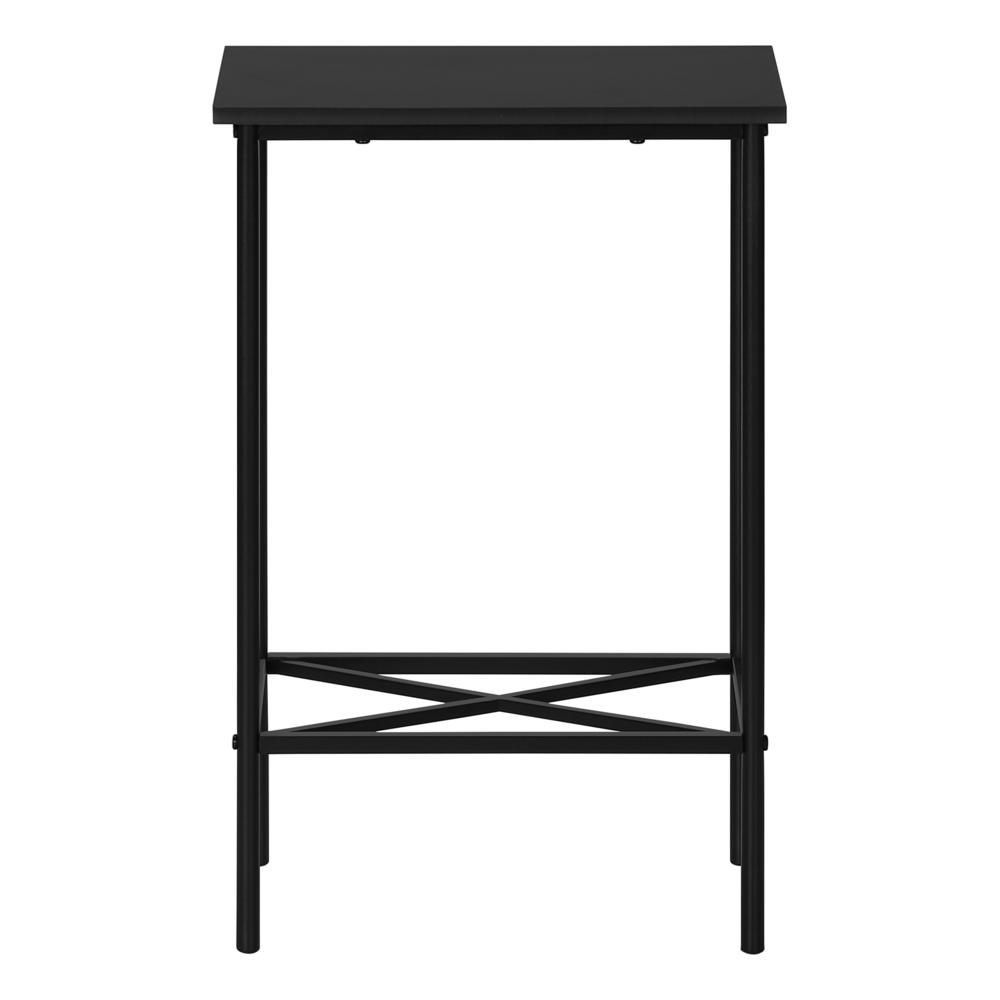 Accent Table, Side, End, Narrow, Small, 2 Tier, Living Room, Bedroom, Black. Picture 2