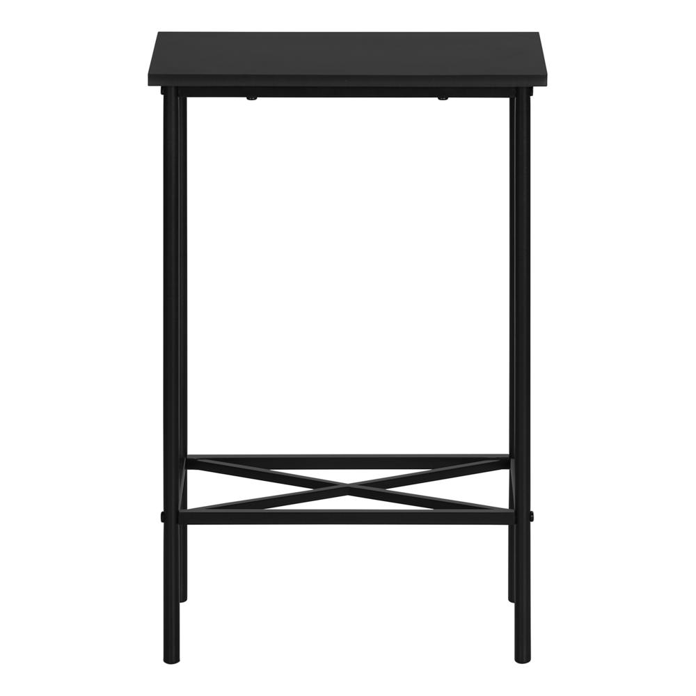 Accent Table, Side, End, Narrow, Small, 2 Tier, Living Room, Bedroom, Black. Picture 4