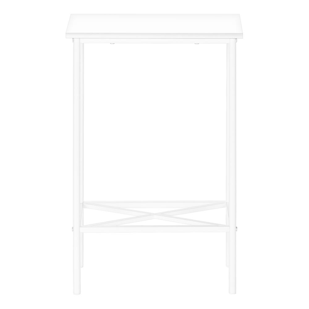 Accent Table, Side, End, Narrow, Small, 2 Tier, Living Room, Bedroom, White. Picture 2