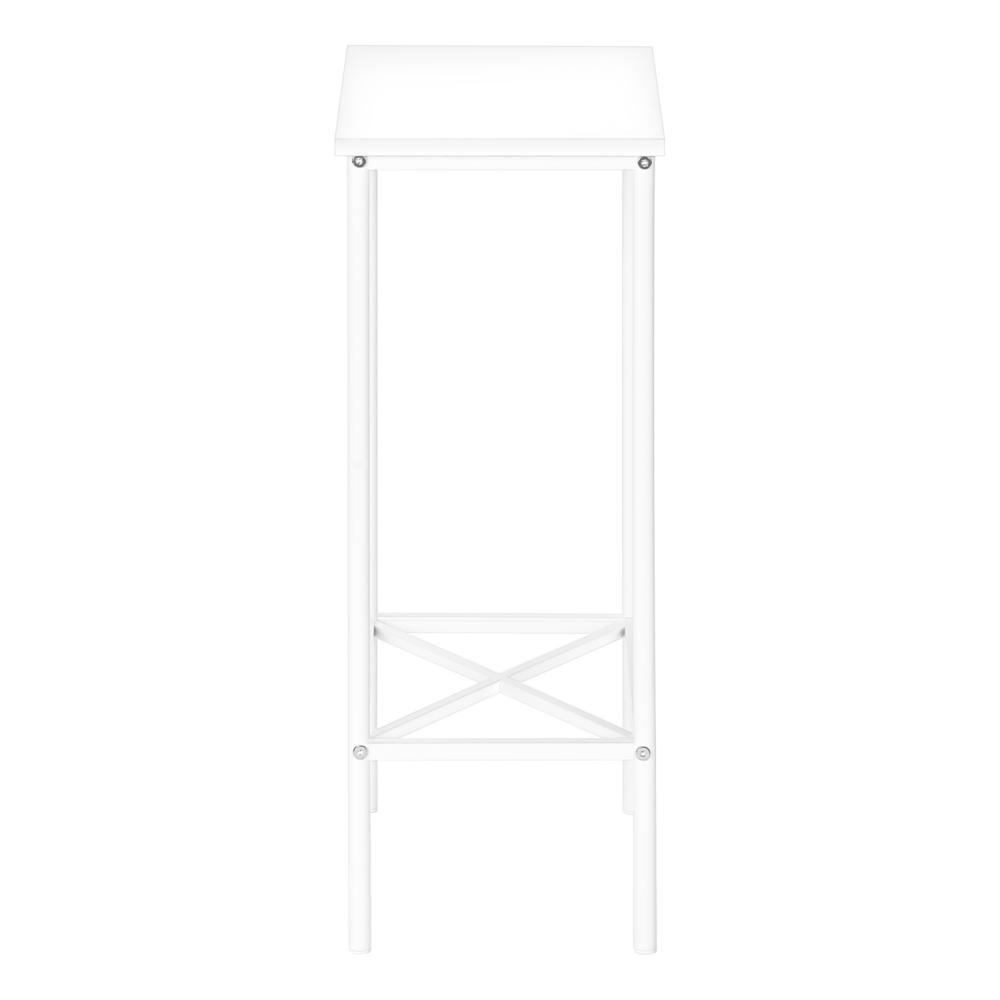 Accent Table, Side, End, Narrow, Small, 2 Tier, Living Room, Bedroom, White. Picture 3