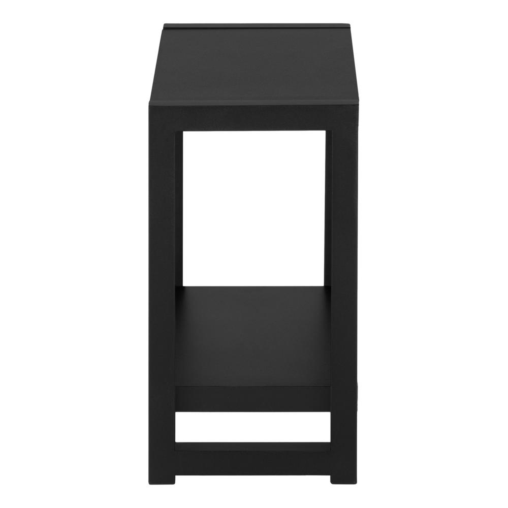 Accent Table, Side, End, Narrow, Small, 2 Tier, Living Room, Bedroom, Black. Picture 3