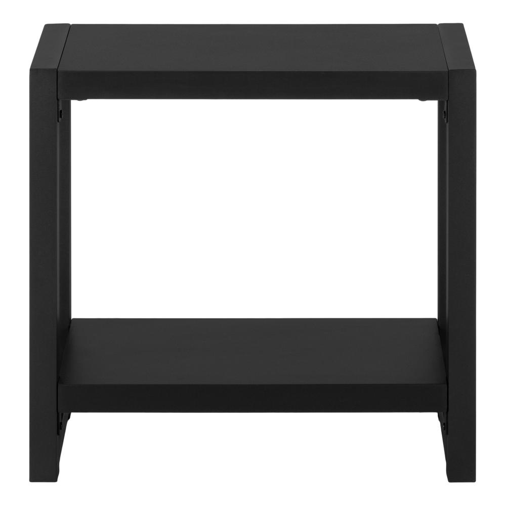 Accent Table, Side, End, Narrow, Small, 2 Tier, Living Room, Bedroom, Black. Picture 4