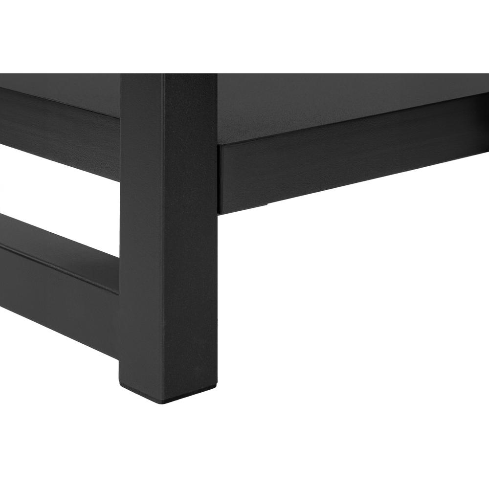 Accent Table, Side, End, Narrow, Small, 2 Tier, Living Room, Bedroom, Black. Picture 7