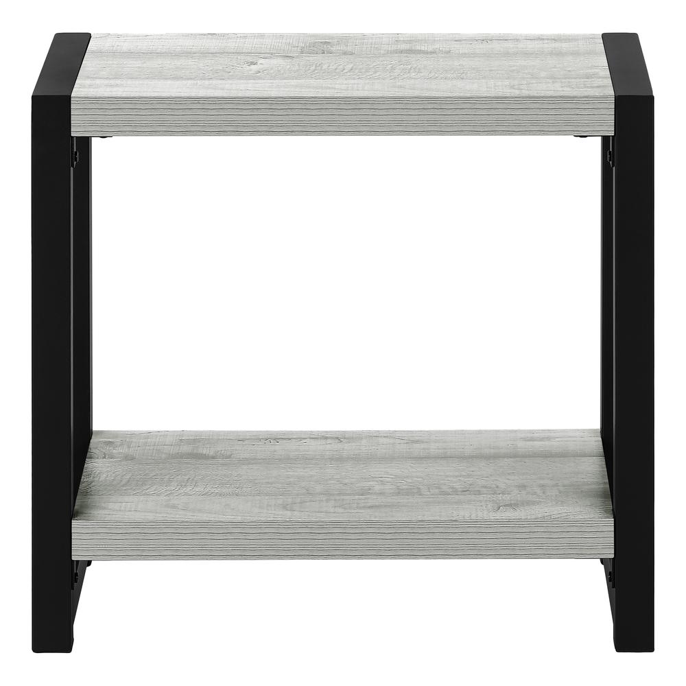 Accent Table, Side, End, Narrow, Small, 2 Tier, Living Room, Bedroom, Grey. Picture 2