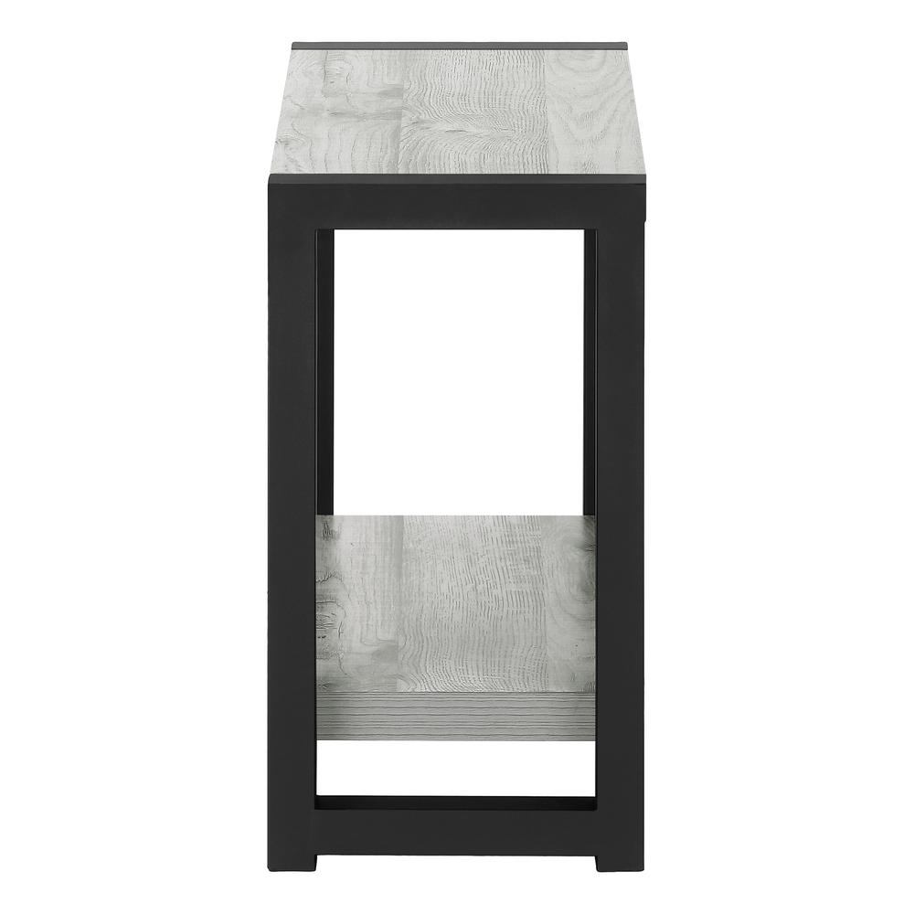 Accent Table, Side, End, Narrow, Small, 2 Tier, Living Room, Bedroom, Grey. Picture 3
