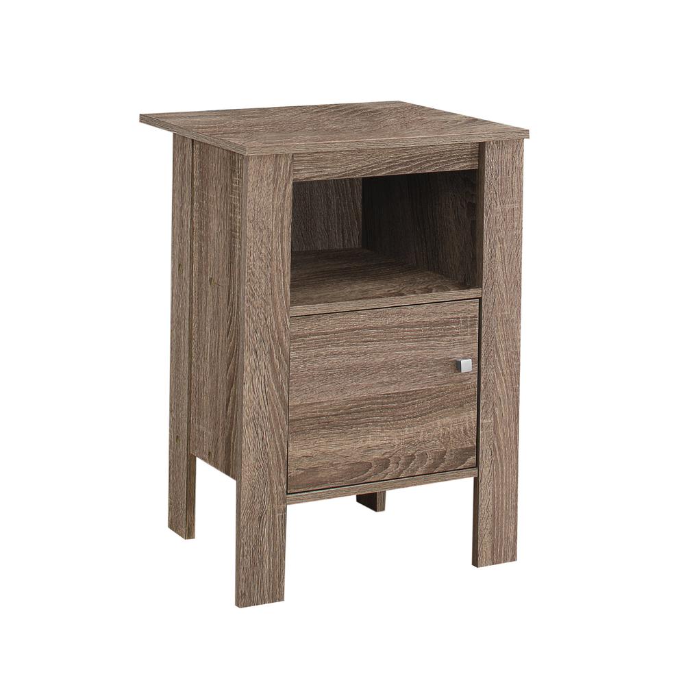 Accent Table, Side, End, Nightstand, Lamp, Storage, Living Room, Bedroom, Brown. Picture 1