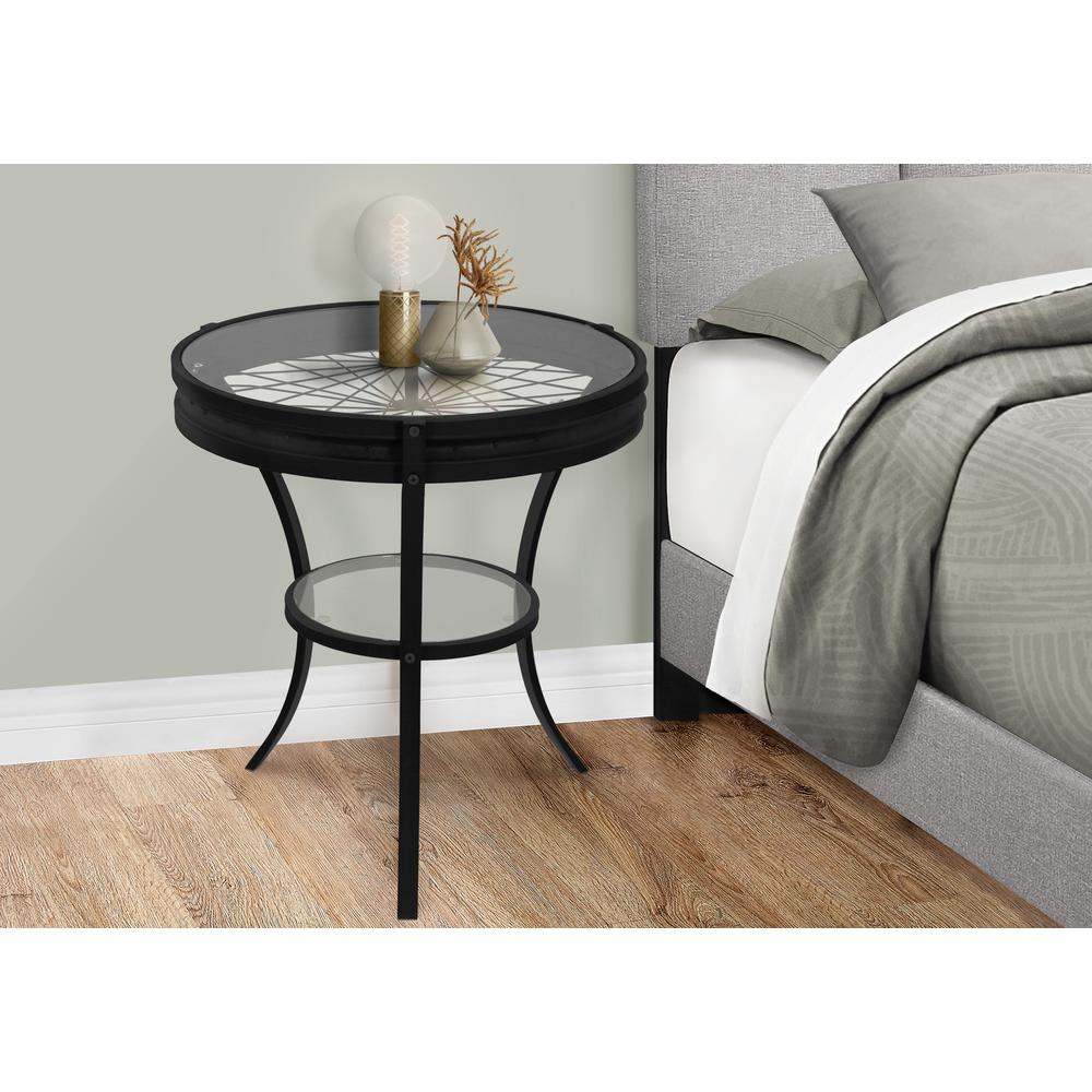 Accent Table, Side, End, Nightstand, Lamp, Round, Living Room, Bedroom, Clear. Picture 3