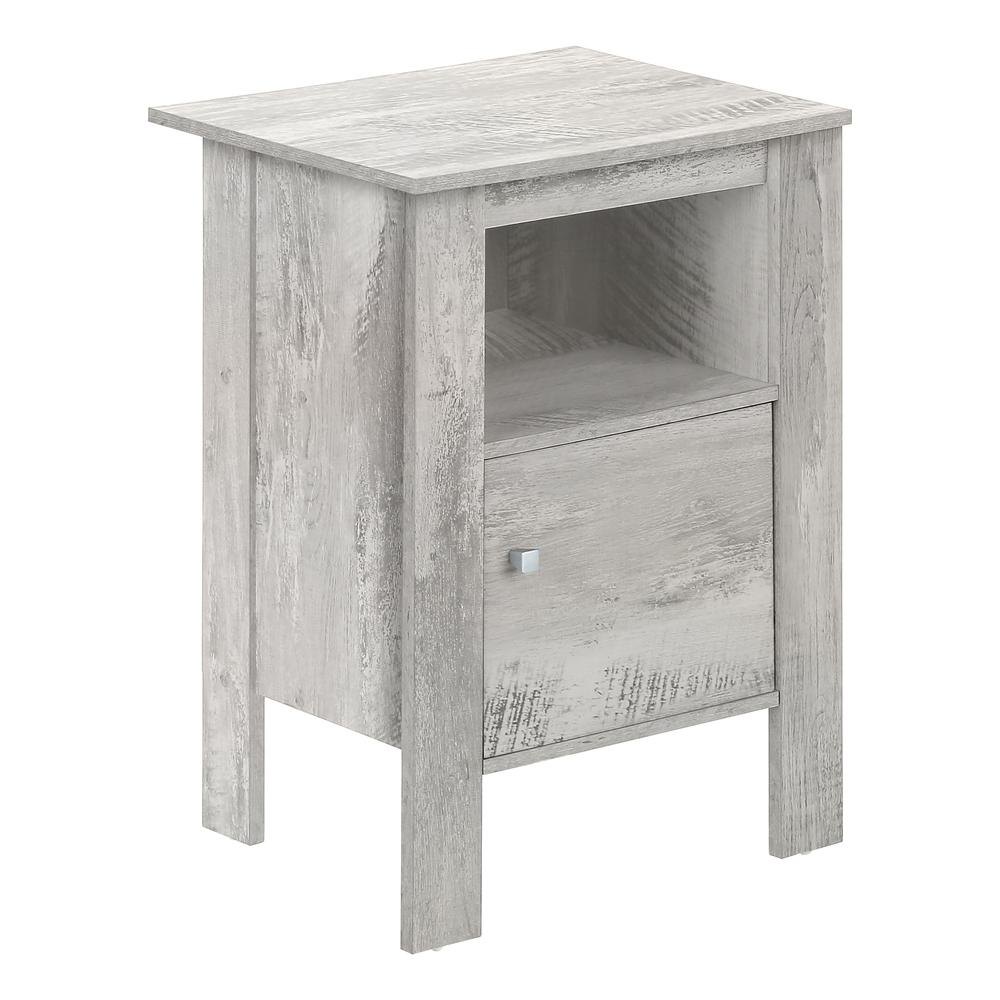 Accent Table, Side, End, Nightstand, Lamp, Storage, Living Room, Bedroom, Grey. Picture 1
