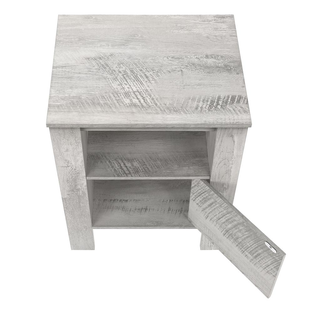 Accent Table, Side, End, Nightstand, Lamp, Storage, Living Room, Bedroom, Grey. Picture 5