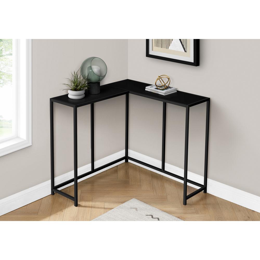 Accent Table, Console, Entryway, Narrow, Corner, Living Room, Bedroom, Black. Picture 9