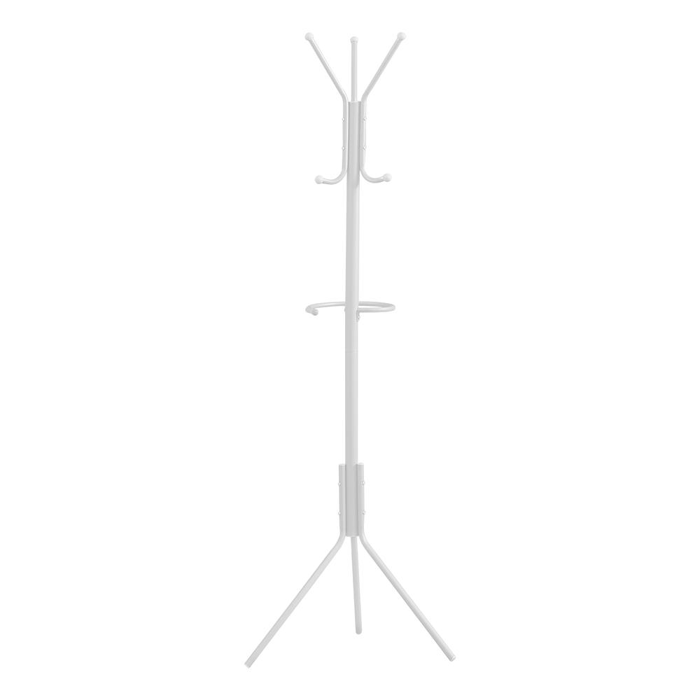 Coat Rack, Hall Tree, Free Standing, Hanging Bar, 6 Hooks, Entryway, 68H. Picture 1