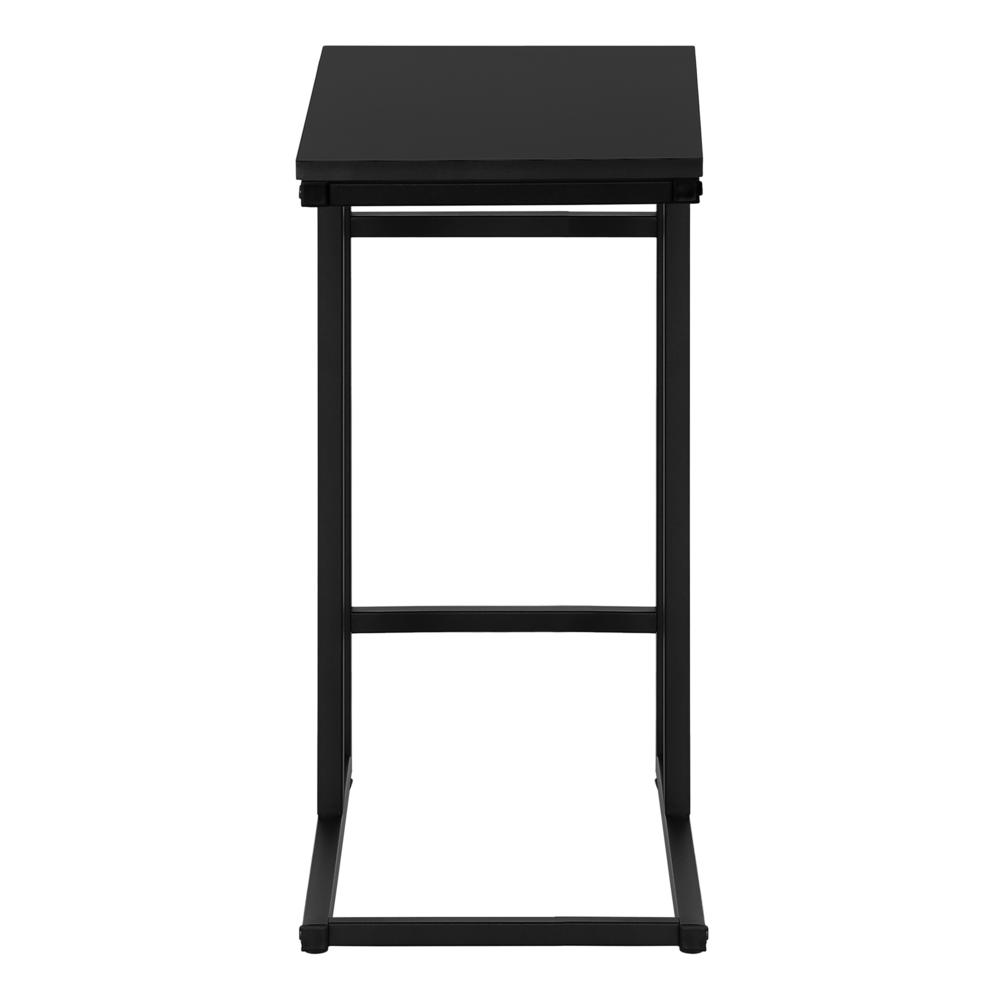 Accent Table, C-shaped, End, Side, Snack, Living Room, Bedroom, Black Laminate. Picture 2