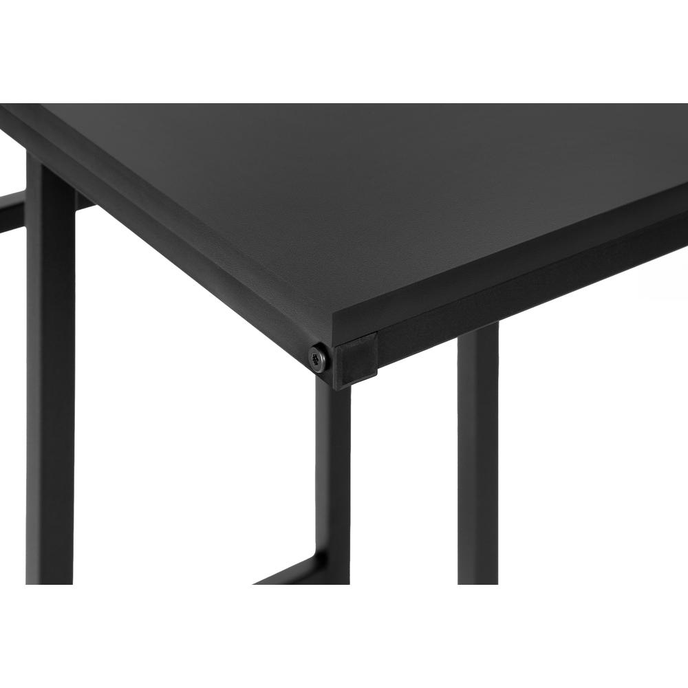 Accent Table, C-shaped, End, Side, Snack, Living Room, Bedroom, Black Laminate. Picture 6