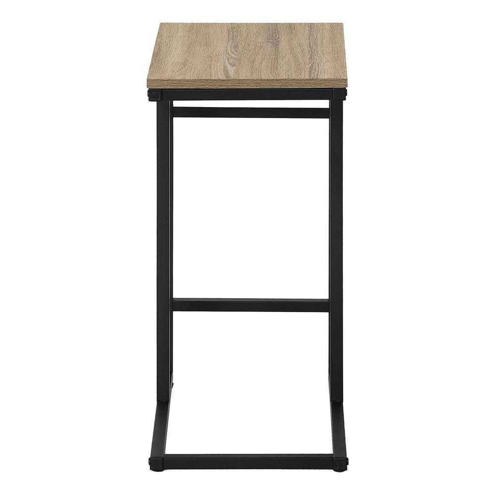 Accent Table, C-shaped, End, Side, Snack, Living Room, Bedroom, Brown Laminate. Picture 2