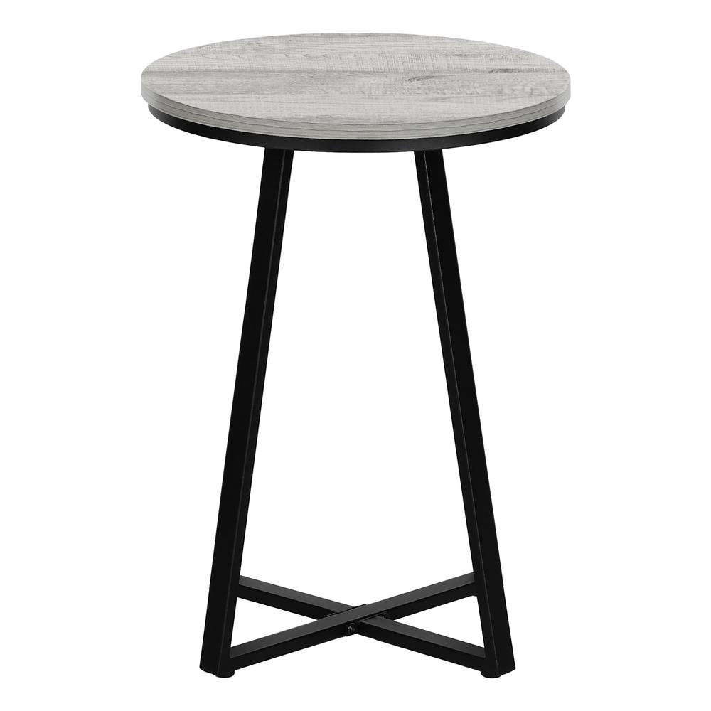Accent Table, Side, Round, End, Nightstand, Lamp, Living Room, Bedroom, Grey. Picture 3