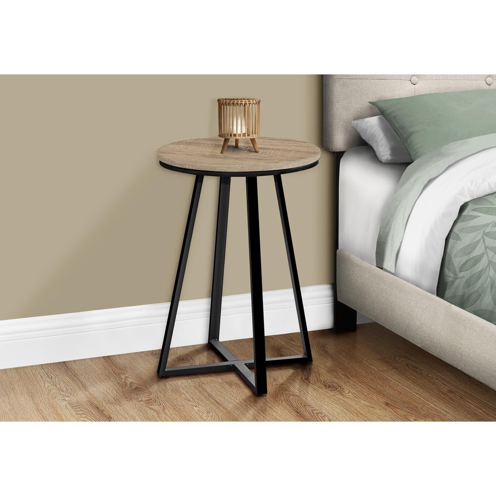 Accent Table, Side, Round, End, Nightstand, Lamp, Living Room, Bedroom, Brown. Picture 3