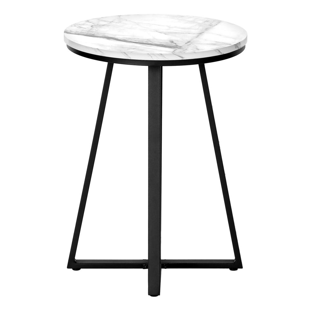 Accent Table, Side, Round, End, Nightstand, Lamp, Living Room, Bedroom, White. Picture 2