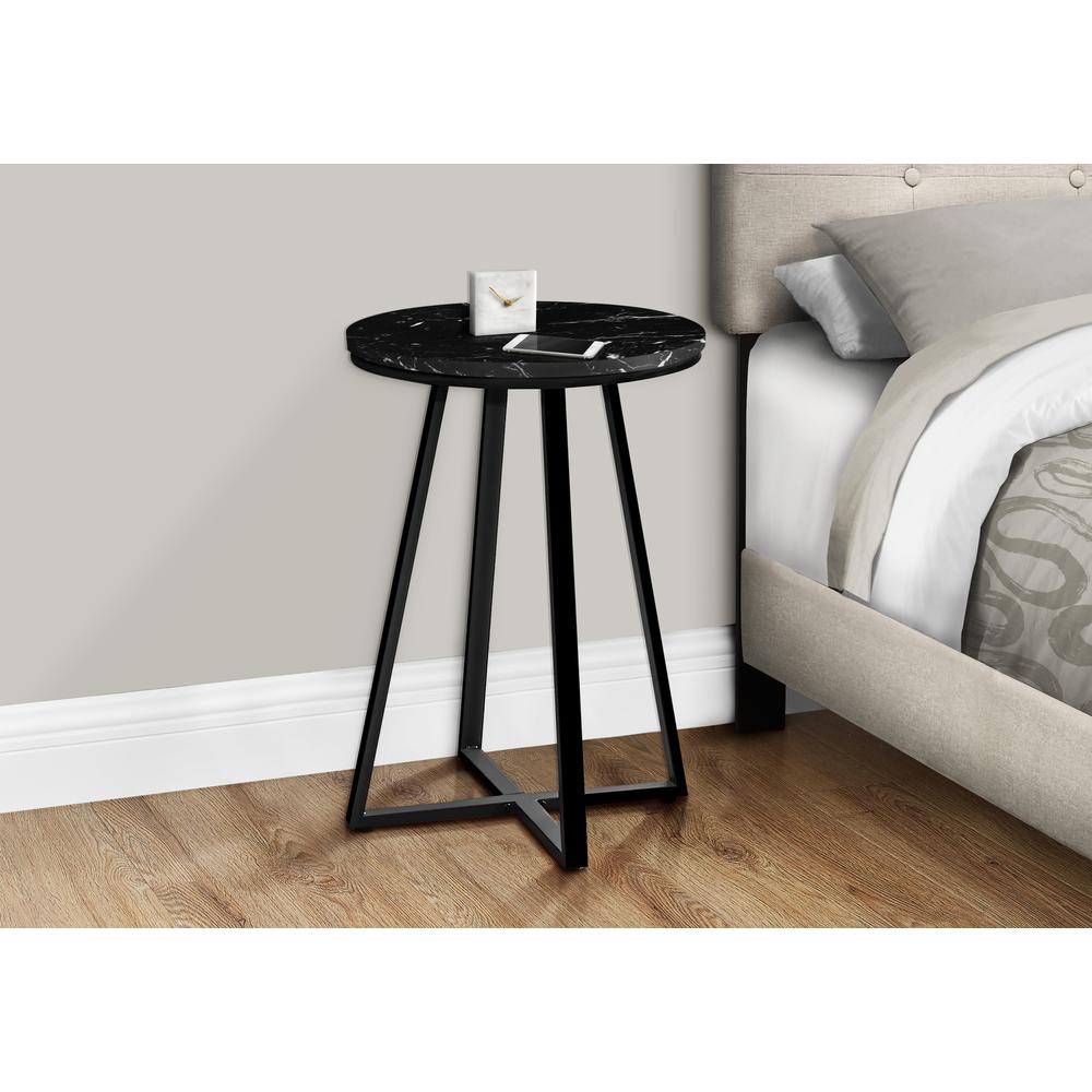 Accent Table, Side, Round, End, Nightstand, Lamp, Living Room, Bedroom, Black. Picture 9