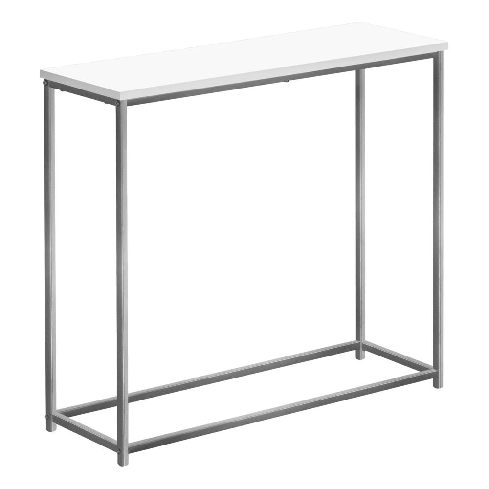 Accent Table, Console, Entryway, Narrow, Sofa, Living Room, Bedroom, White. Picture 1