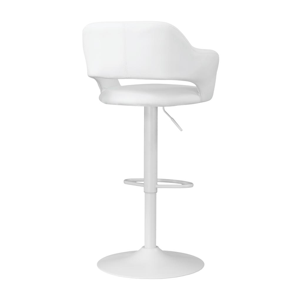 Bar Stool, Swivel, Bar Height, Adjustable, White. Picture 2