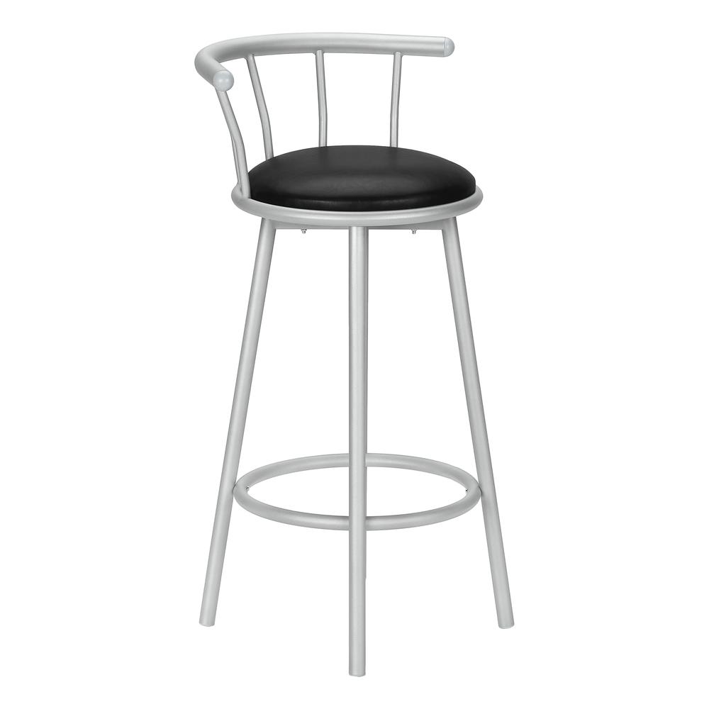Bar Stool, Set Of 2, Swivel, Bar Height, Grey. Picture 1