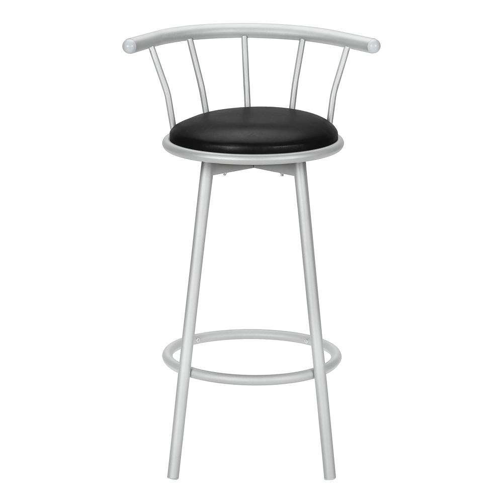 Bar Stool, Set Of 2, Swivel, Bar Height, Grey. Picture 2