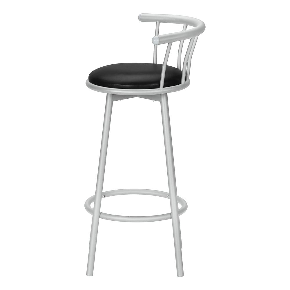 Bar Stool, Set Of 2, Swivel, Bar Height, Grey. Picture 3
