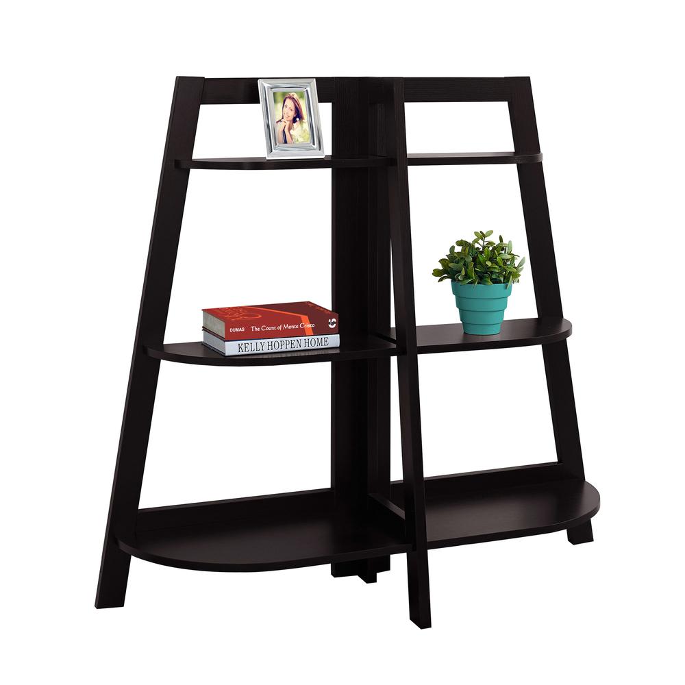 Bookshelf, Bookcase, Etagere, 3 Tier, 48H, Office, Bedroom, Brown Laminate. Picture 1