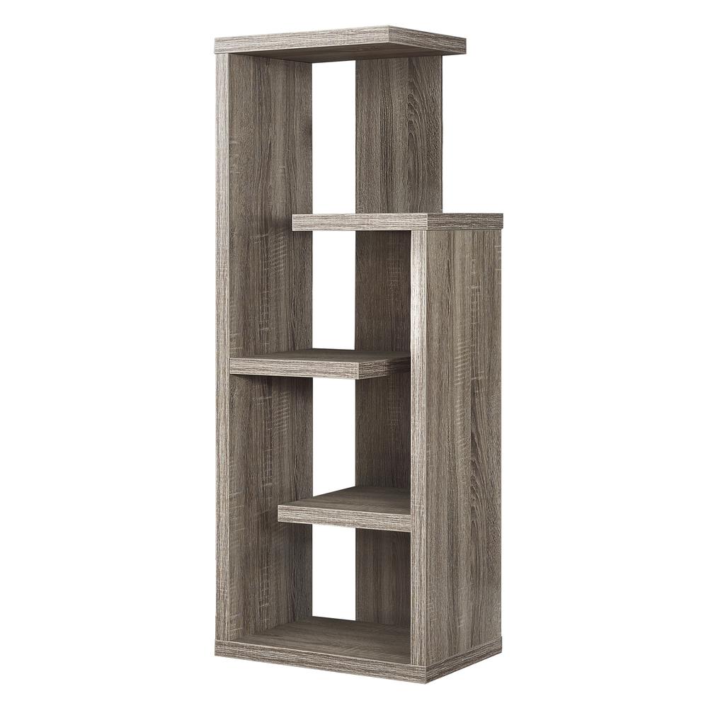 Bookshelf, Bookcase, Etagere, 4 Tier, 48H, Office, Bedroom, Brown Laminate. Picture 1
