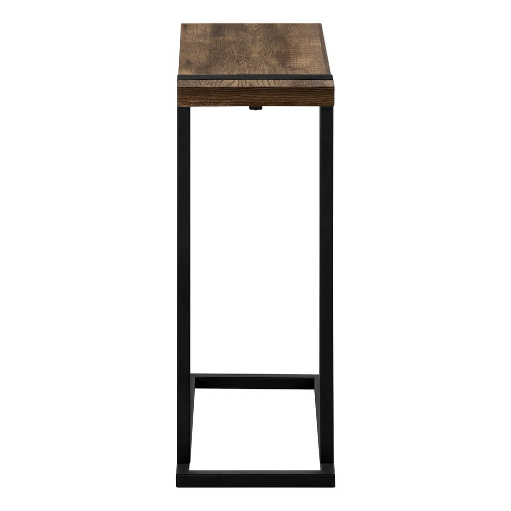 Accent Table, C-shaped, End, Side, Snack, Living Room, Bedroom, Brown Laminate. Picture 3