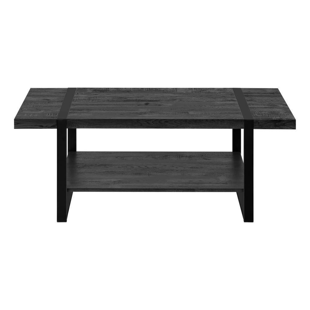 Coffee Table, Accent, Cocktail, Rectangular, Living Room, 48L, Black Laminate. Picture 2