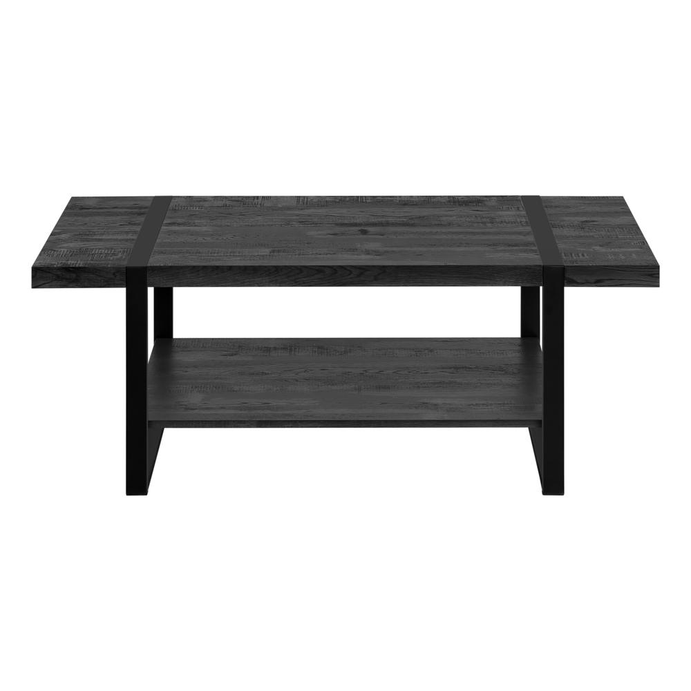 Coffee Table, Accent, Cocktail, Rectangular, Living Room, 48L, Black Laminate. Picture 4