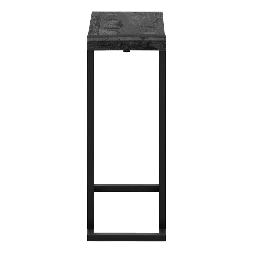 Accent Table, C-shaped, End, Side, Snack, Living Room, Bedroom, Black Laminate. Picture 3