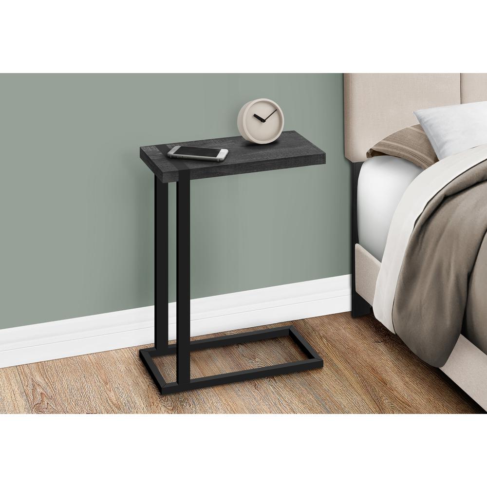 Accent Table, C-shaped, End, Side, Snack, Living Room, Bedroom, Black Laminate. Picture 9