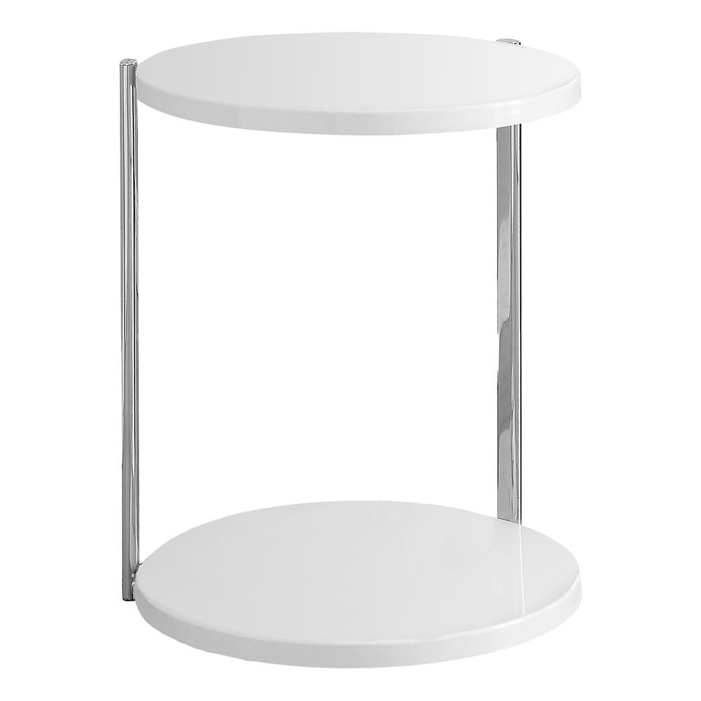 Accent Table, Round, Side, End, Nightstand, Lamp, Living Room, Bedroom, Glossy. Picture 1