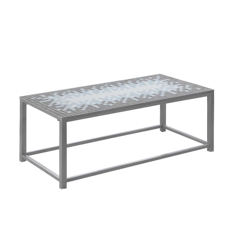 Coffee Table, Accent, Cocktail, Rectangular, Living Room, 42 L, Blue Tile. Picture 1