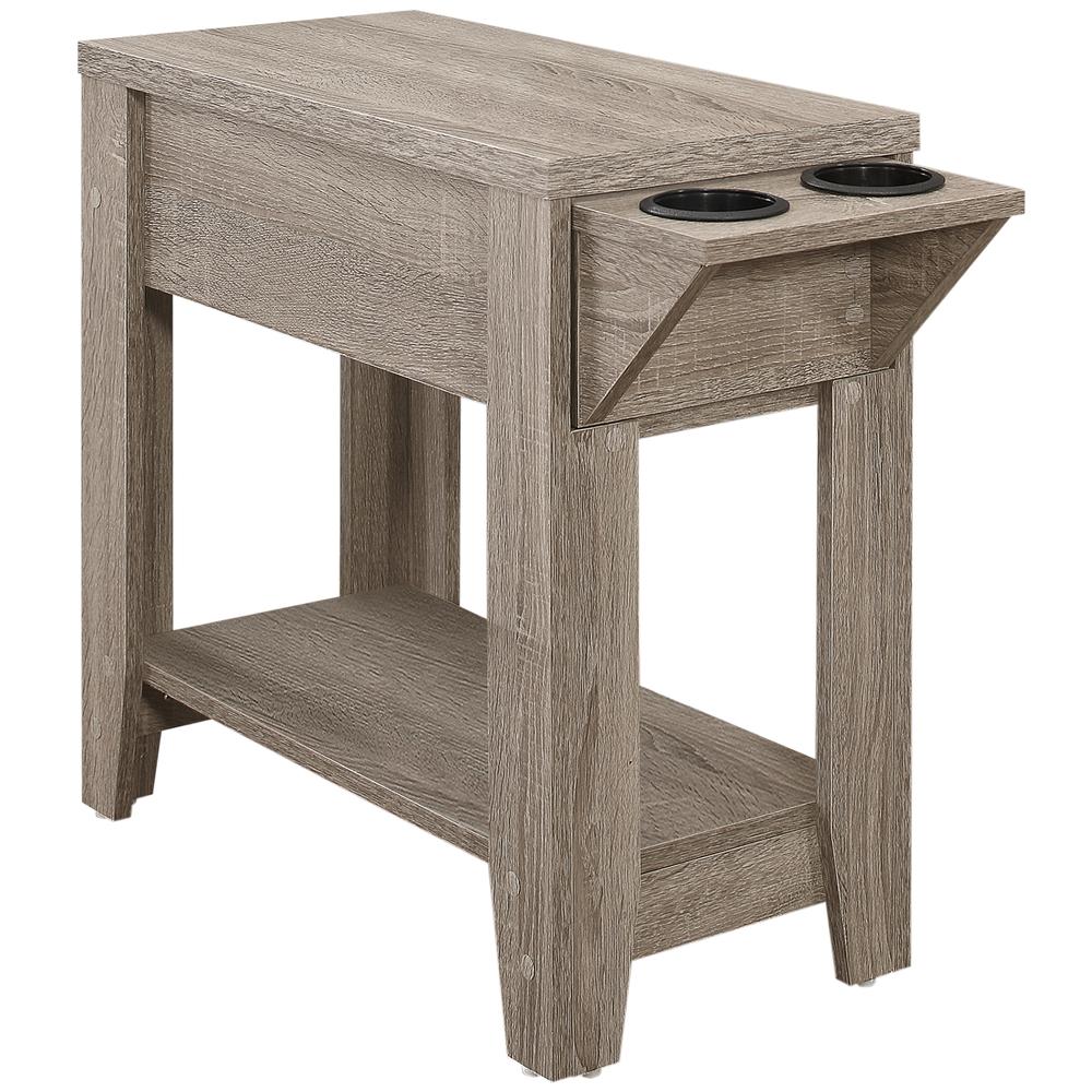Accent Table, Side, End, Storage, Lamp, Living Room, Bedroom, Dark Taupe. Picture 1